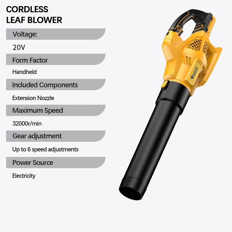 Electric Goddess Cordless Brushless Air Blower – Powerful Jet Turbo Leaf Blower for DeWalt 20V Batteries