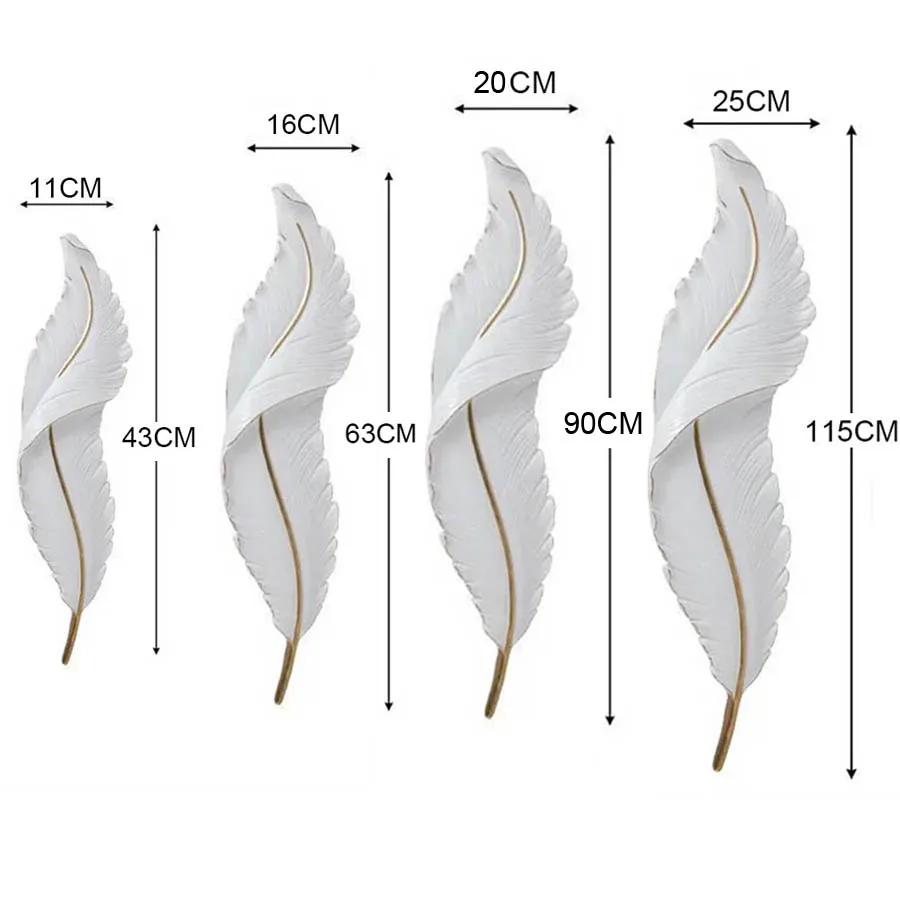 Nordic Feather LED Wall Lamp Modern Wall Sconce for Bedroom Living Room Hallway Free Shipping