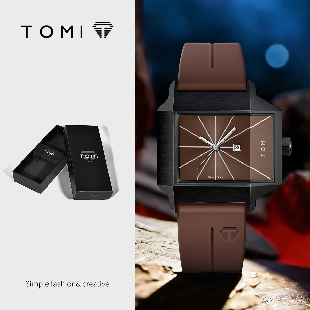 TOMI Simple Men's Watch New Calendar Quartz Business Fashion Wristwatch Textured Men's Gift