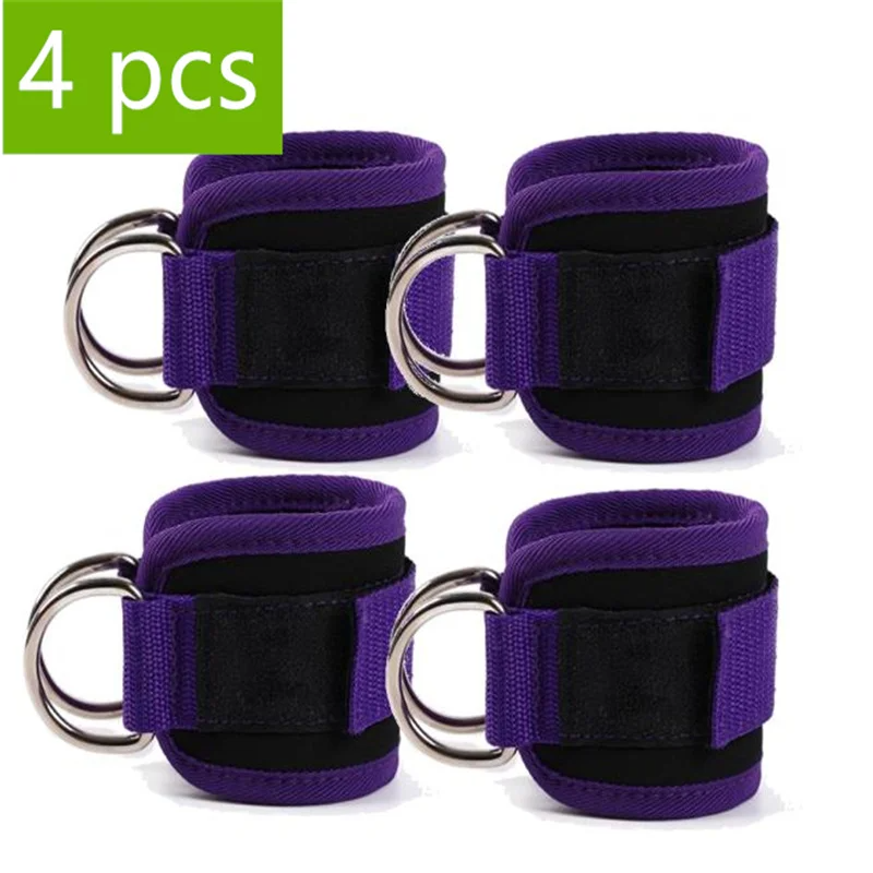 Cable Ankle Straps 1/2/4-Pack | Adjustable Double D-Ring Gym Ankle Cuffs | Glute & Leg Training | FREE SHIPPING 💪
