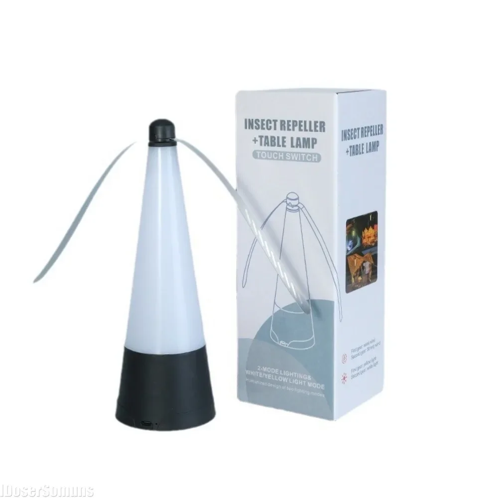 USB Recharge LED Table Lamps Fan Leaf Mosquito Repeller Fly Trap Zapper Insect Killer Household Pest Repellent Table Fan Outdoor