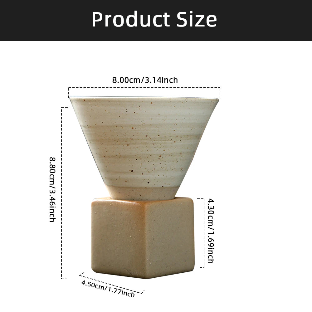 Creative Retro Ceramic Coffee Cup – Japanese Style Handmade Pottery Mug for Coffee, Tea & Latte Art