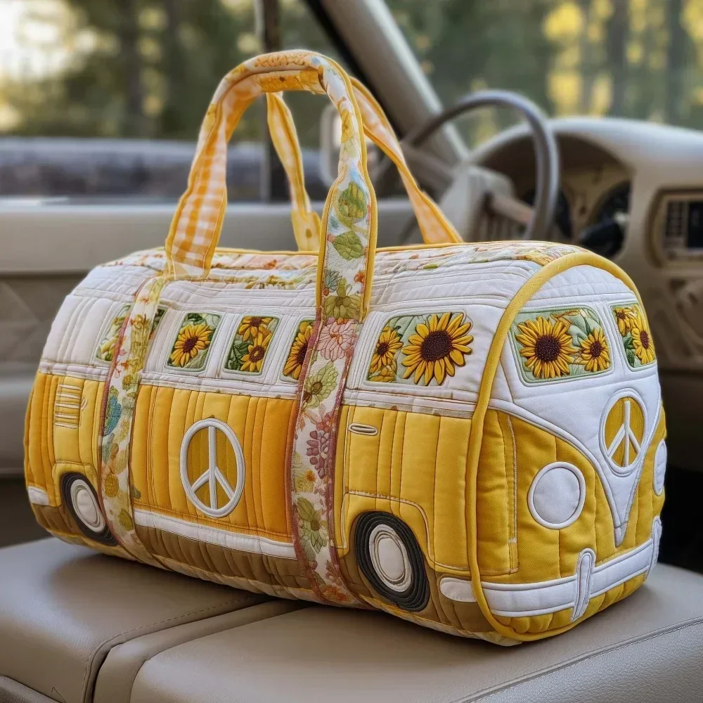 Adjustable Strap Quilted Duffle Bag – Large Capacity 3D Quilted Travel Tote Bag