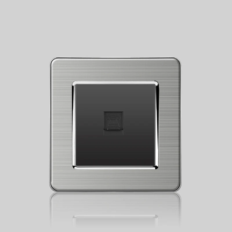 Wall LED Light Universal Switch Stainless steel Panel,EU UK USB Type-c 18W Fast Charging Plug socket 1 2 3 Gang 1 2 Way switch