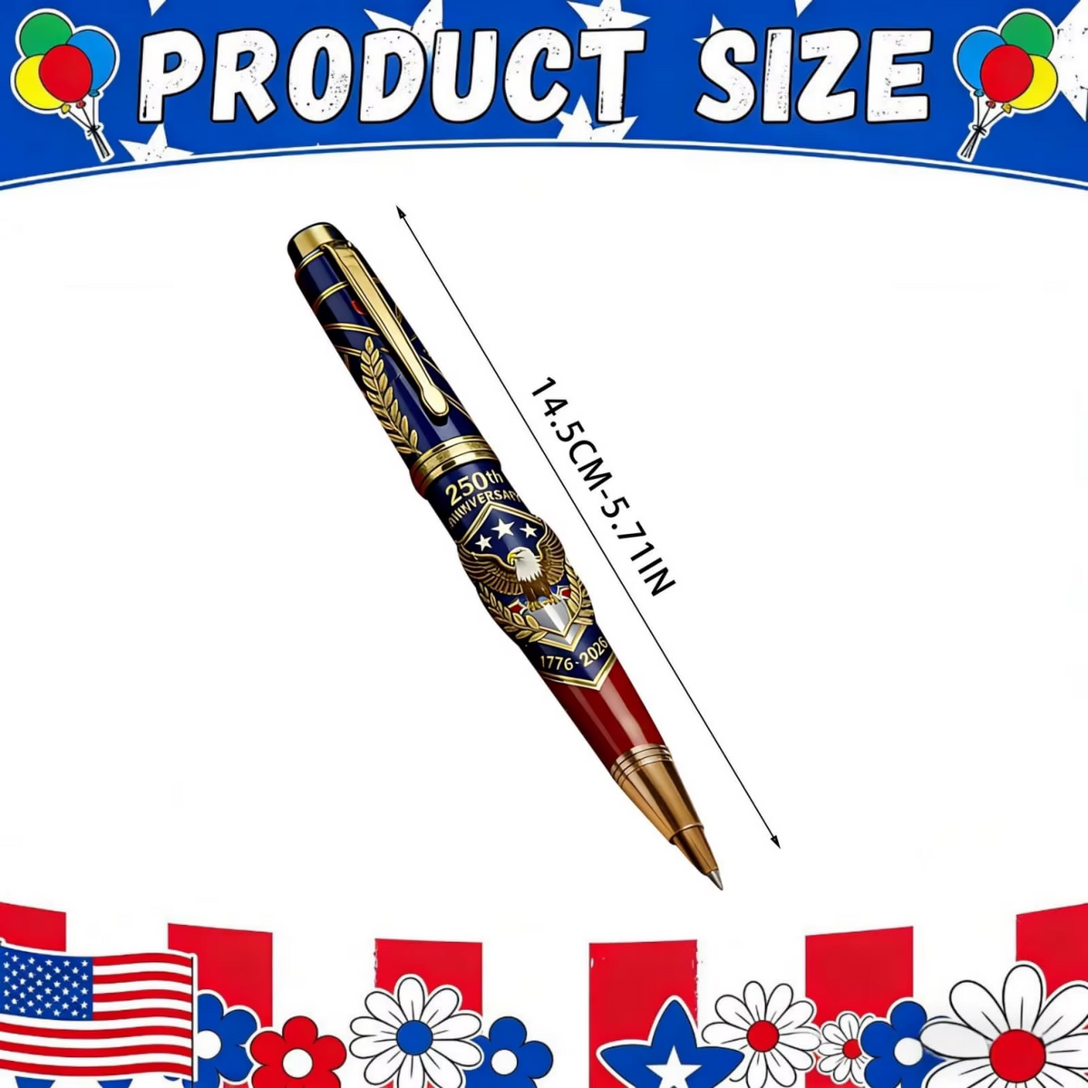 1776-2026 USA 250th Anniversary Commemorative Ballpoint Pen Gift Set American Celebration