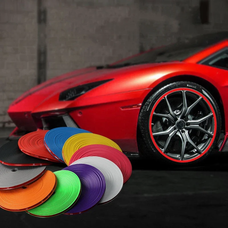 Universal Car Rim Protector Strip | 8M Wheel Edge Guard | Scratch & Curb Rash Protection | Tire Trim Styling | FREE SHIPPING