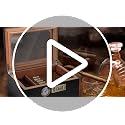 Tesonway Cigar Humidor Cedar Wood Glass Top 20-35 Count Hygrometer Lock BlackHumidor with Front Hygrometer, Humidifier, Divider, Accessories Drawer and Combination Lock, Cigar Gifts for Men (Carbon Black)