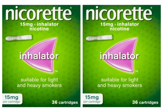 Nicorette Inhalator 15mg Nicotine Cartridges 72 Count free shipping from UK No tariff