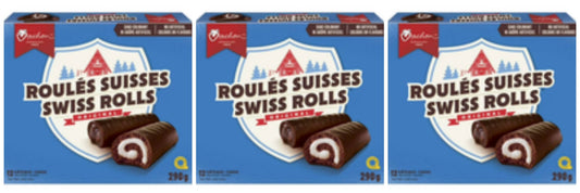 Vachon Swiss Rolls Original Cakes 290g – 3 Boxes Chocolate Cake Rolls – Free Shipping