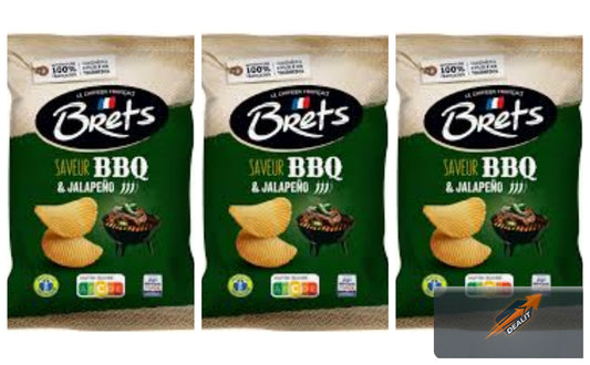 BBQ Jalapeño Potato Chips Spicy Barbecue Crispy Snack-3x125g Free Shipping