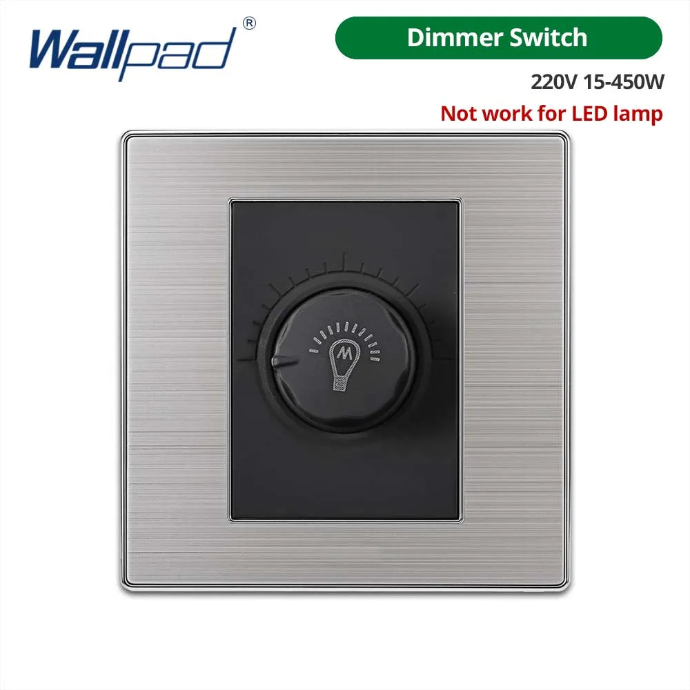 Wallpad LED Light Switch Wall Switches Stainless steel Panel Sockets One-side Click Acrylic Button Interrupteur AC110~250V
