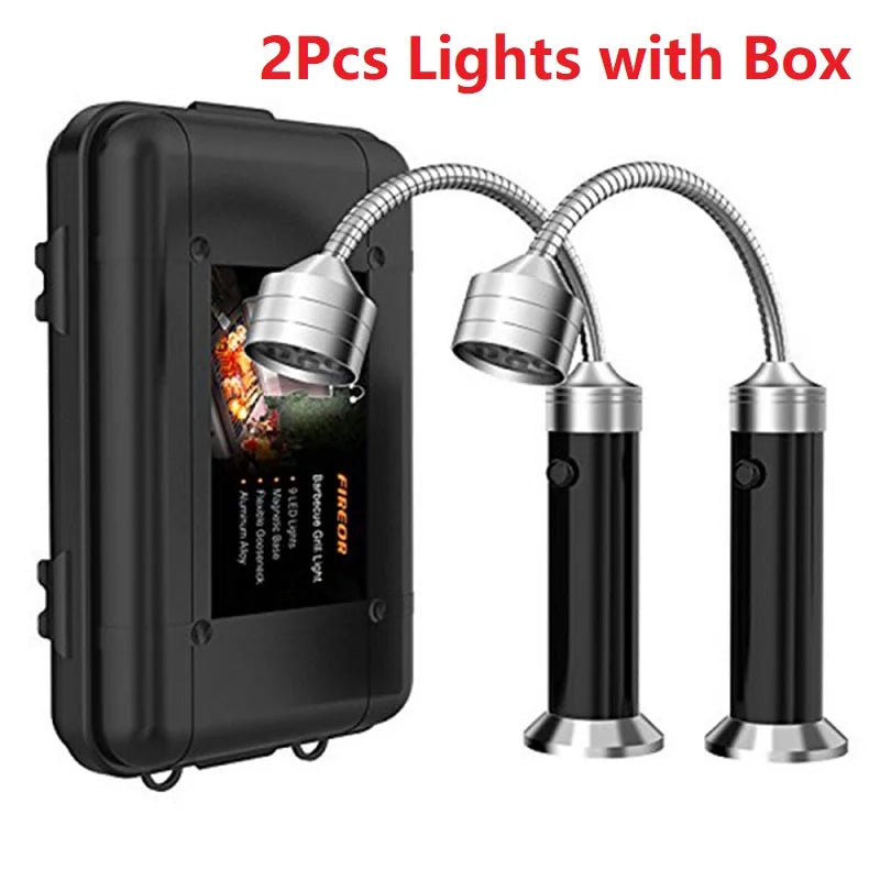 Double-Head LED Grill Light | Heat-Resistant Flexible BBQ Lamp for Night Fishing, Camping & Outdoor Cooking