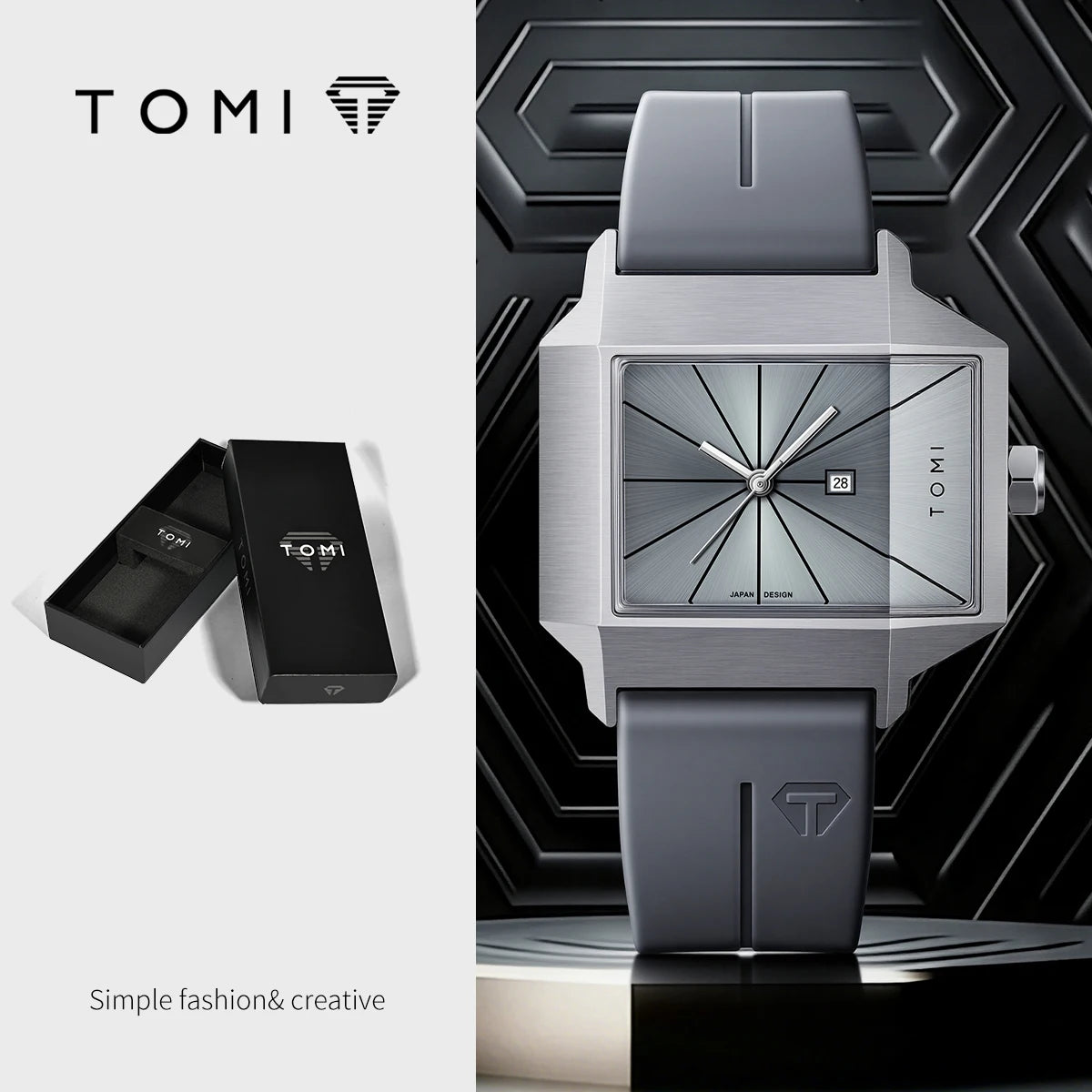 TOMI Simple Men's Watch New Calendar Quartz Business Fashion Wristwatch Textured Men's Gift