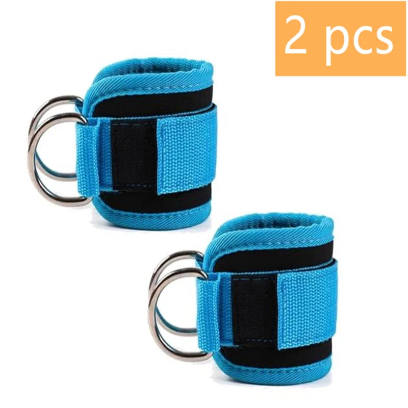 Cable Ankle Straps 1/2/4-Pack | Adjustable Double D-Ring Gym Ankle Cuffs | Glute & Leg Training | FREE SHIPPING 💪