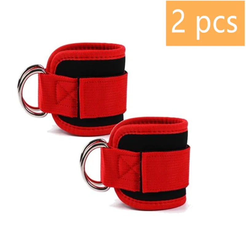 Cable Ankle Straps 1/2/4-Pack | Adjustable Double D-Ring Gym Ankle Cuffs | Glute & Leg Training | FREE SHIPPING 💪