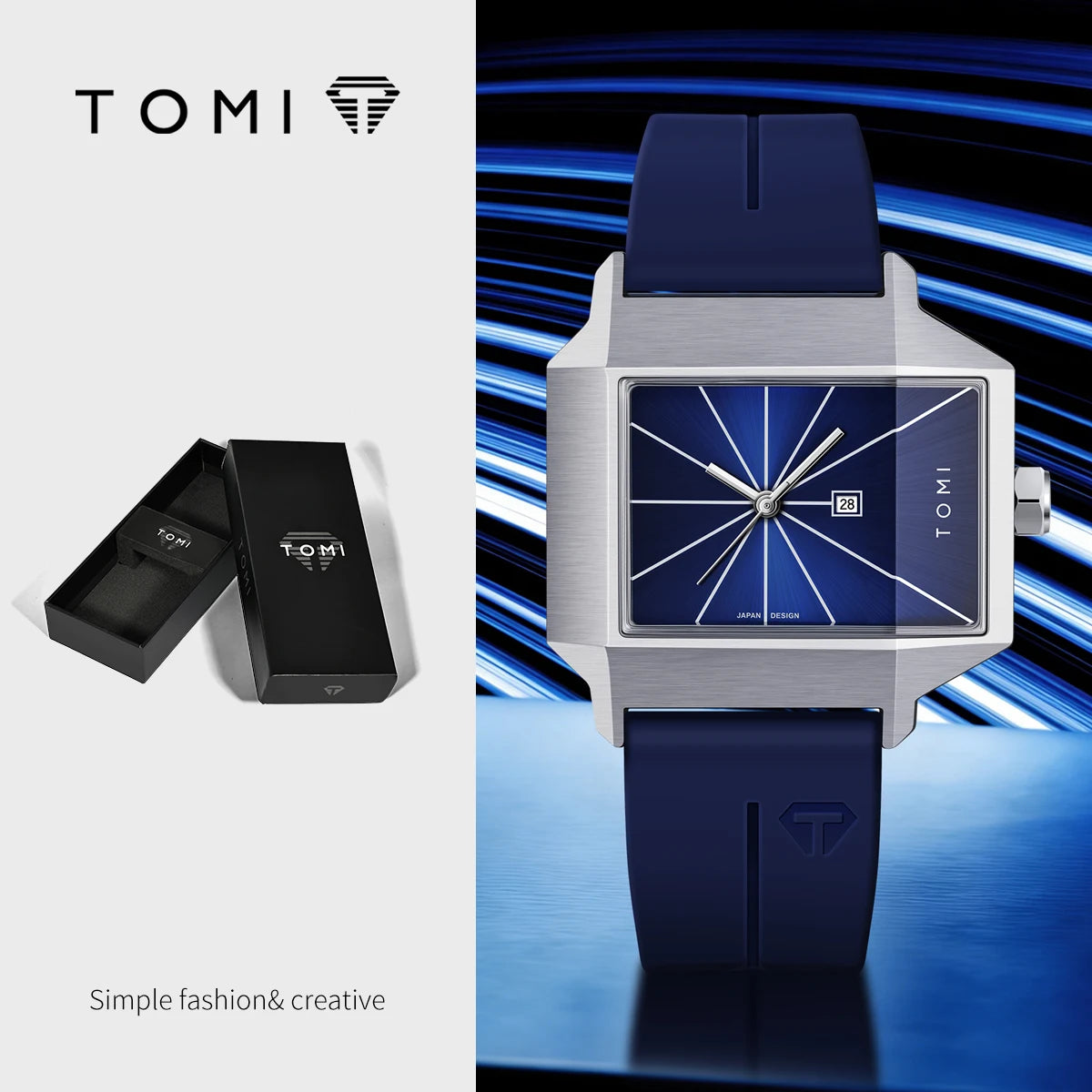 TOMI Simple Men's Watch New Calendar Quartz Business Fashion Wristwatch Textured Men's Gift