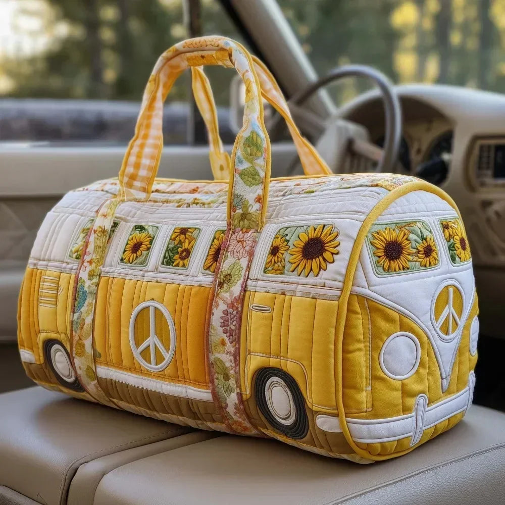 Adjustable Strap Quilted Duffle Bag – Large Capacity 3D Quilted Travel Tote Bag