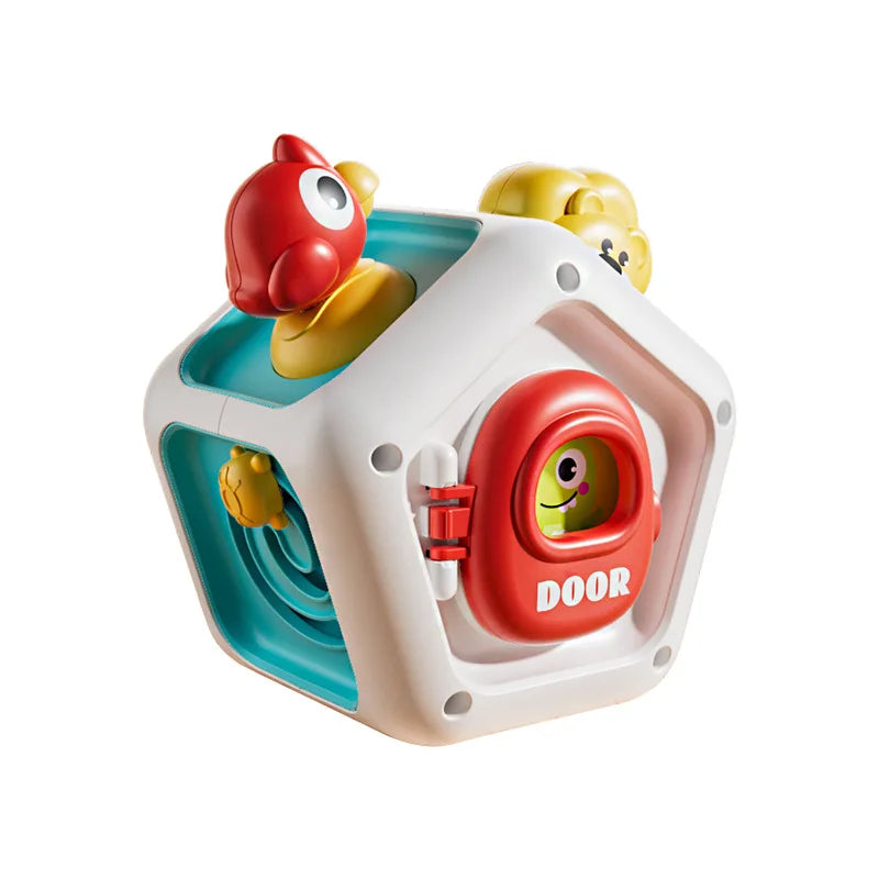 Baby Montessori Busy Board Cube | Sensory Educational Activity Toy | Lock Box & Fine Motor Skills | Travel Toy | FREE SHIPPING