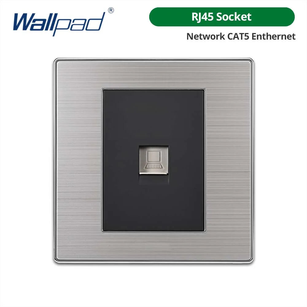 Wallpad LED Light Switch Wall Switches Stainless steel Panel Sockets One-side Click Acrylic Button Interrupteur AC110~250V