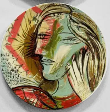 Picasso Inspired Abstract Ceramic Decorative Plate Wall Art Hanging Display Serving Tray