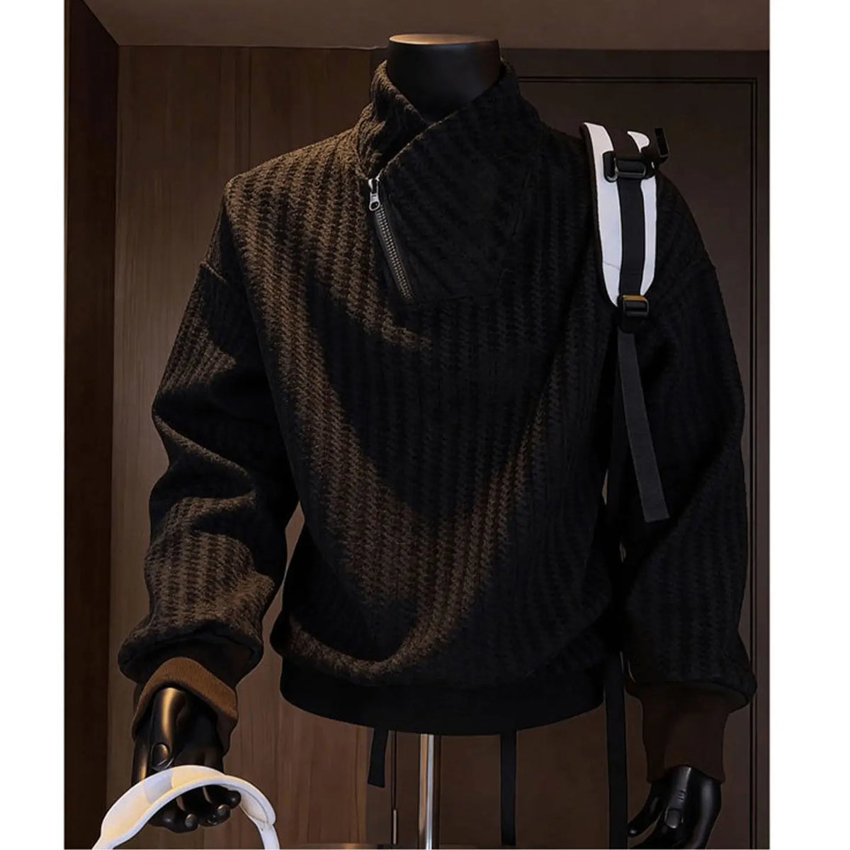 Men's Thickened Zipper Collar Hoodie — Heavyweight Autumn Winter Top
