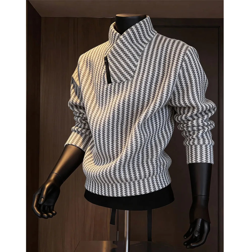 Men's Thickened Zipper Collar Hoodie — Heavyweight Autumn Winter Top