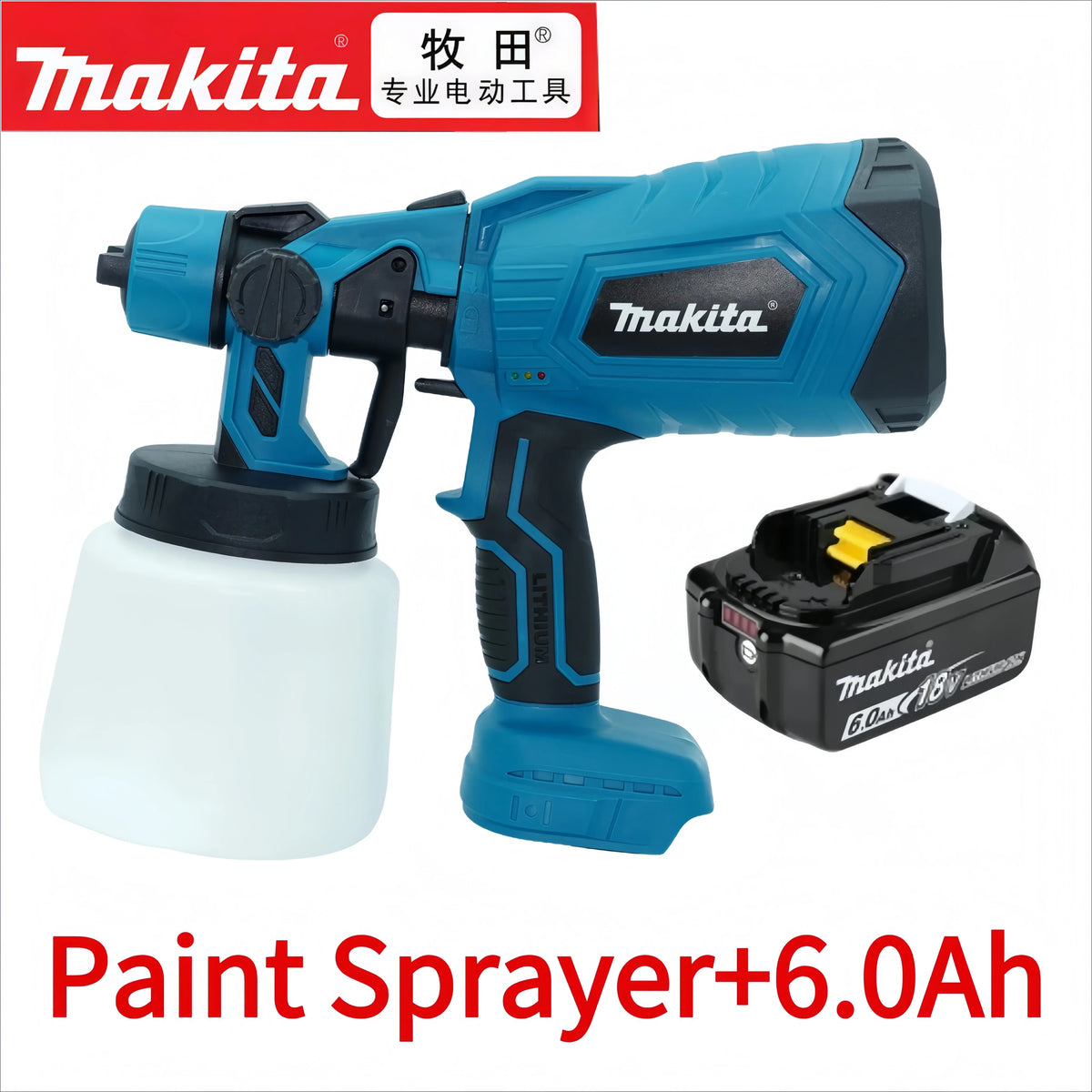 Cordless Paint Sprayer for Makita 18V BL1860 Battery | 1L Portable Electric Spray Gun for Furniture & Auto