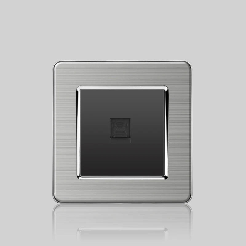 Wall LED Light Universal Switch Stainless steel Panel,EU UK USB Type-c 18W Fast Charging Plug socket 1 2 3 Gang 1 2 Way switch
