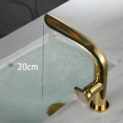 Brushed Gold Basin Faucet Brass Bathroom Faucet Mixer Tap Gold Wash basin Faucet Single Handle Hot & Cold Lavotory Faucet
