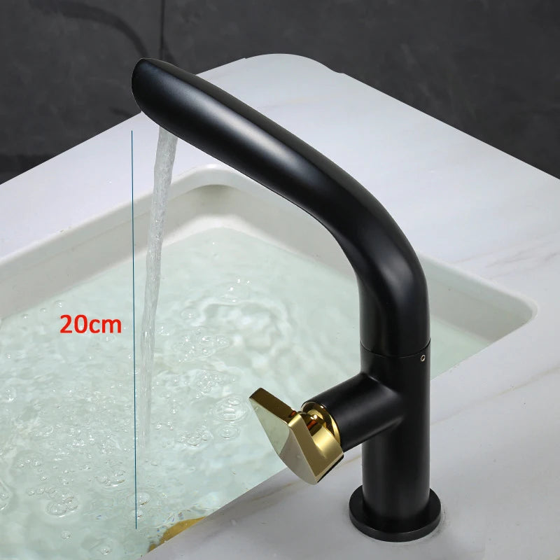 Brushed Gold Basin Faucet Brass Bathroom Faucet Mixer Tap Gold Wash basin Faucet Single Handle Hot & Cold Lavotory Faucet