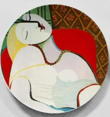 Picasso Inspired Abstract Ceramic Decorative Plate Wall Art Hanging Display Serving Tray