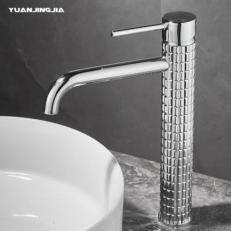 Brushed Gold All Copper Light Luxury Basin Faucet | Hot & Cold Bathroom Washbasin Tap | Free Shipping