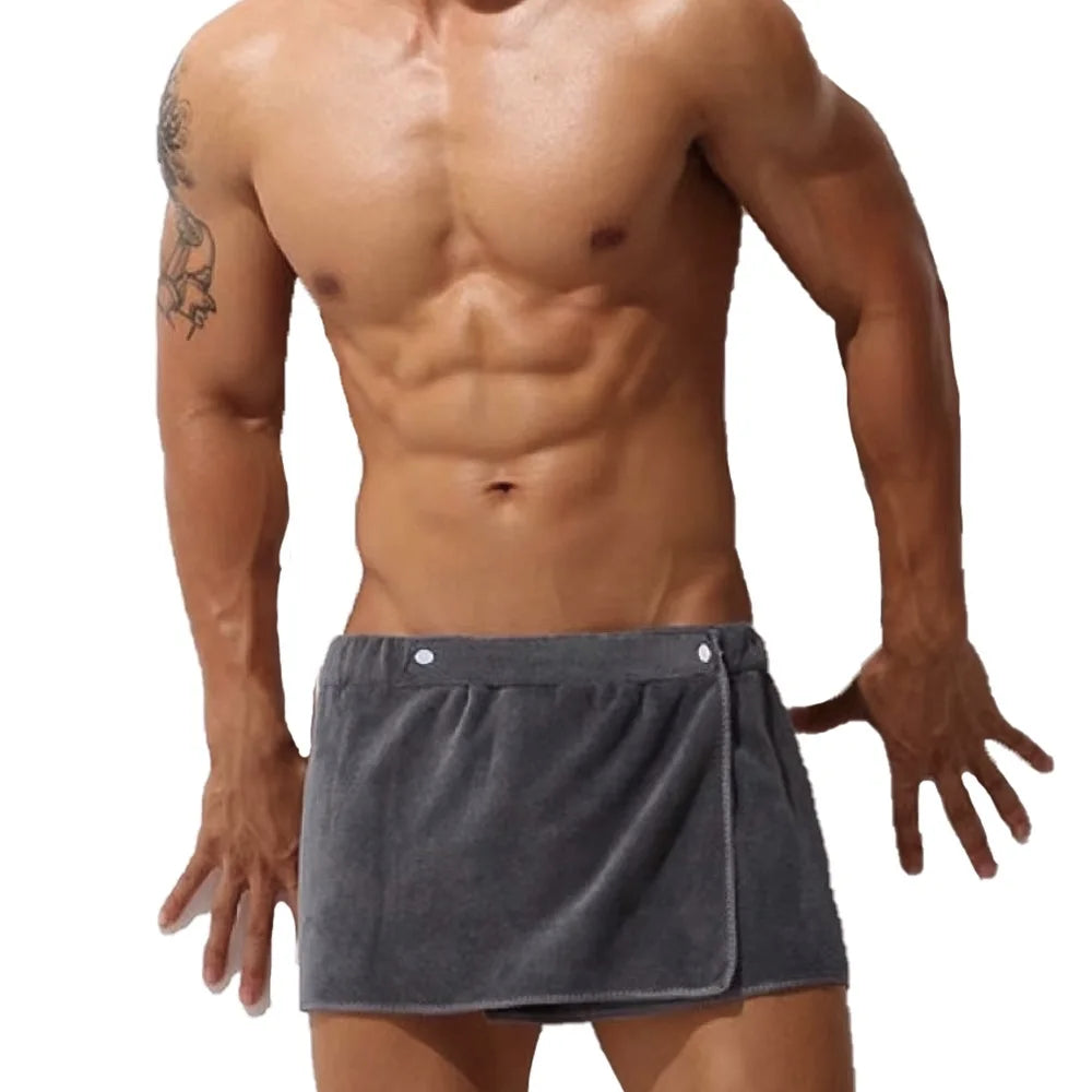 Men Wearable Bath Towel Pants Soft Microfiber Magic Underwear Sexy Man Swimming Panties Gym Sauna Travel Beach Boxer for Adults