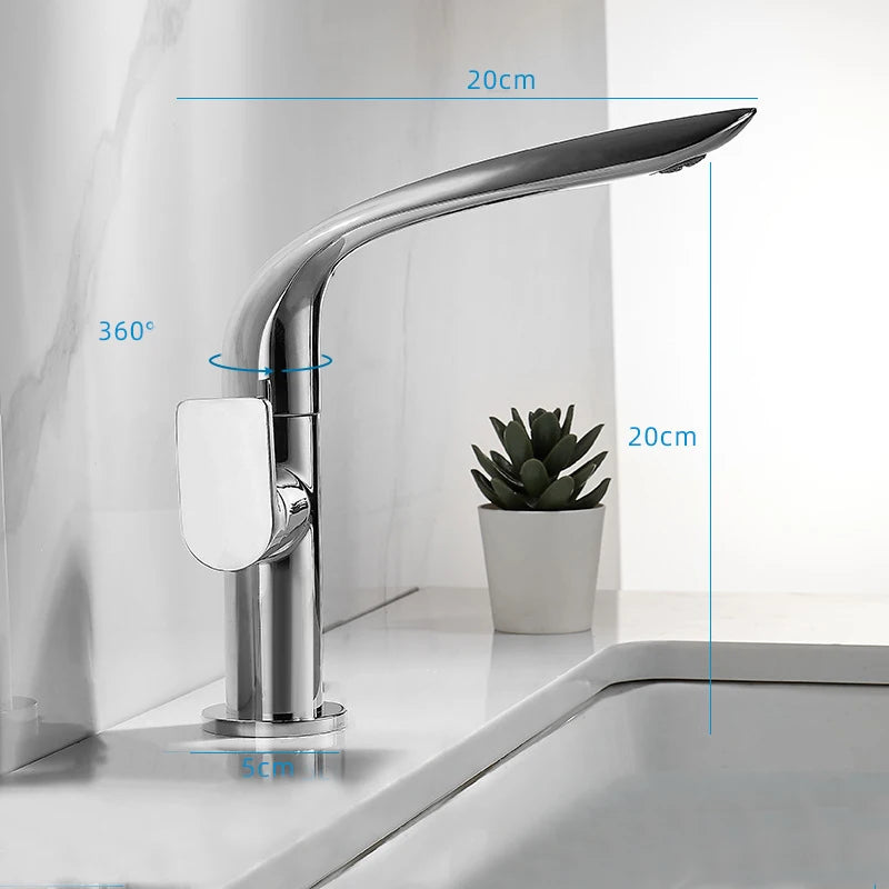 Brushed Gold Basin Faucet Brass Bathroom Faucet Mixer Tap Gold Wash basin Faucet Single Handle Hot & Cold Lavotory Faucet
