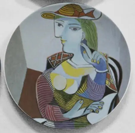 Picasso Inspired Abstract Ceramic Decorative Plate Wall Art Hanging Display Serving Tray