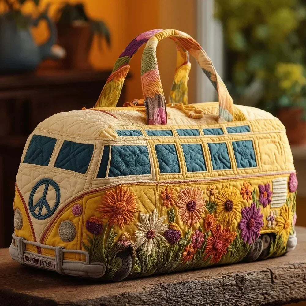 Adjustable Strap Quilted Duffle Bag – Large Capacity 3D Quilted Travel Tote Bag