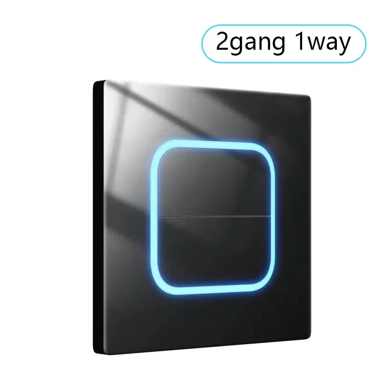 Tempered Glass Wall Light Switch 1/2/3/4 Gang 1-Way & 2-Way with LED Indicator – Universal  120 v