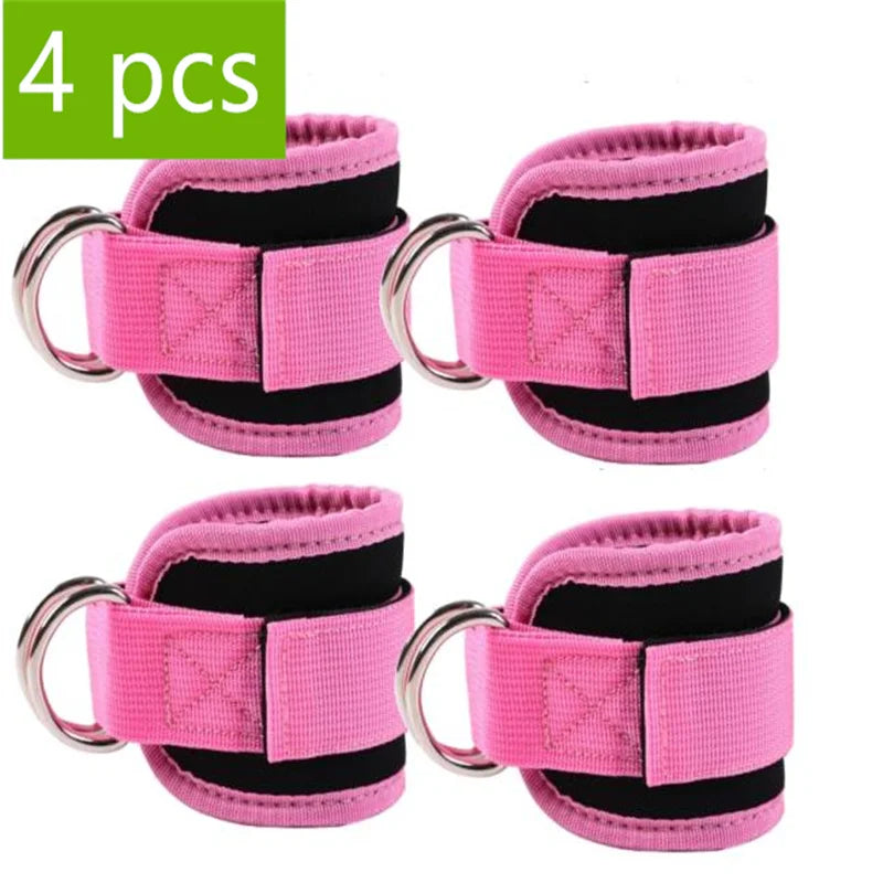 Cable Ankle Straps 1/2/4-Pack | Adjustable Double D-Ring Gym Ankle Cuffs | Glute & Leg Training | FREE SHIPPING 💪
