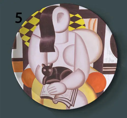 Picasso Inspired Abstract Ceramic Decorative Plate Wall Art Hanging Display Serving Tray