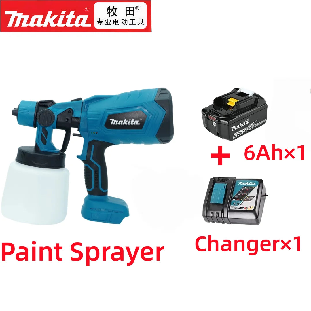 Cordless Paint Sprayer for Makita 18V BL1860 Battery | 1L Portable Electric Spray Gun for Furniture & Auto