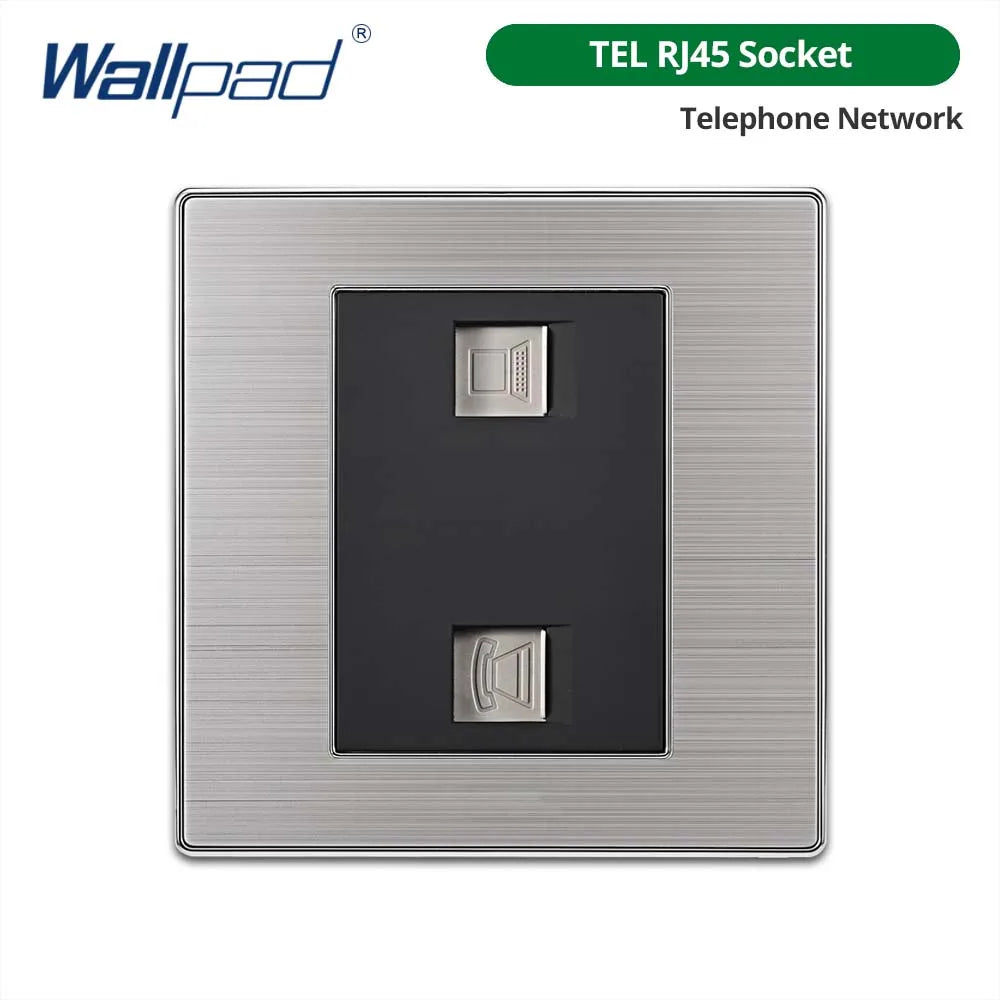 Wallpad LED Light Switch Wall Switches Stainless steel Panel Sockets One-side Click Acrylic Button Interrupteur AC110~250V