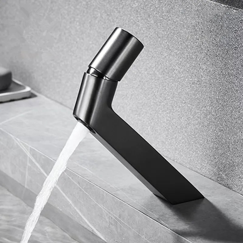 Bathroom  Mixing Faucet Creative Design Brushed Gold Cold And Hot Basin Faucets One Hole Sink Metal Tap Accessories Bath