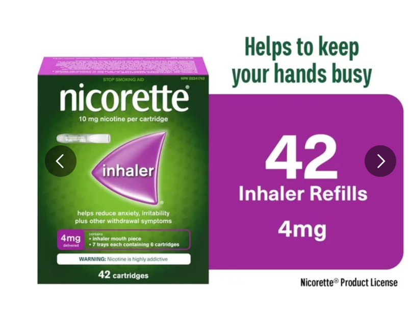 2x Nicorette Nicotine Inhaler, 4mg 42 Cartridges, Quit Smoking Aid