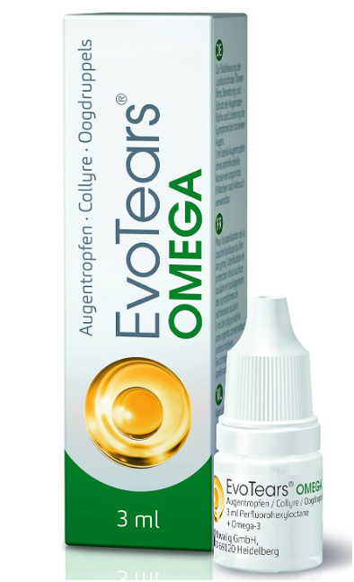 EvoTears® Omega Eye Drops for Dry and Irritated Eyes, with Omega 3 - From Germany