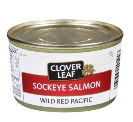 Clover Leaf Sockeye Salmon Wild Red Pacific 213g 6 tins From Canada