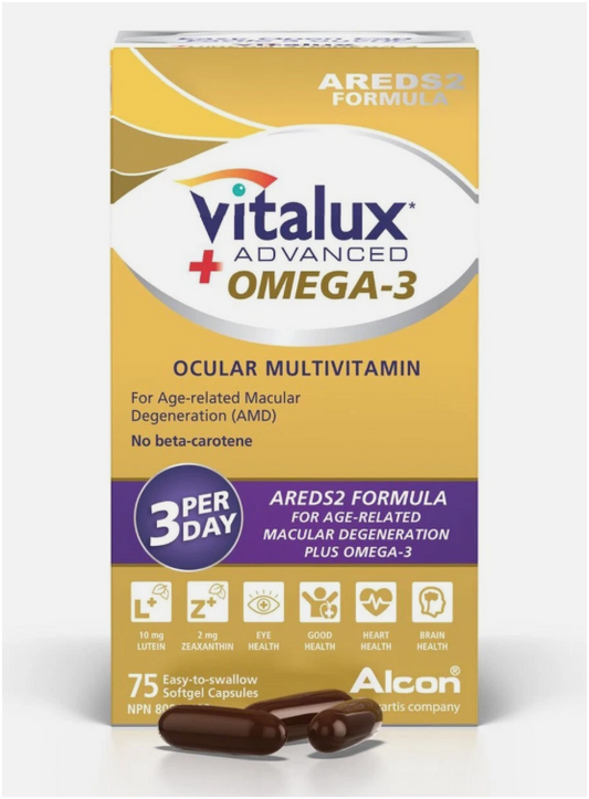 VITALUX Advanced Omega-3, Multivitamin 75 Softgel Capsules, Fresh from Canada