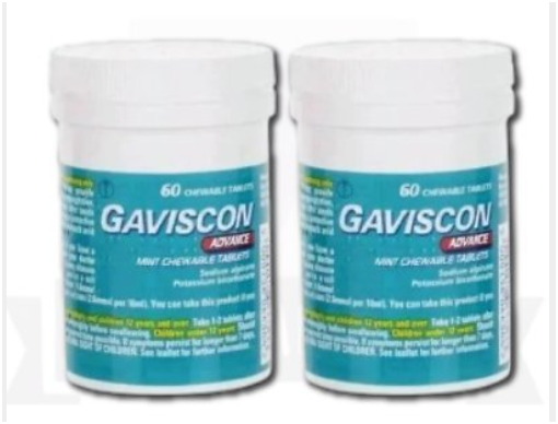 Gaviscon Advance Chewable Mint Tablet 60ct PACK OF 2- From UK