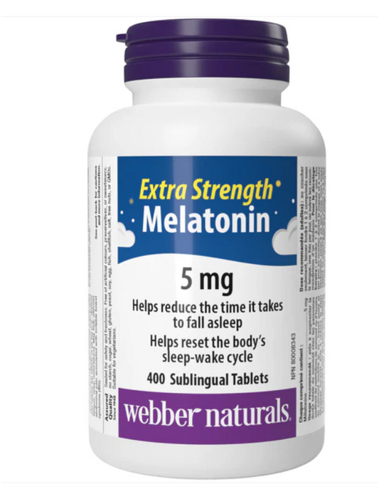 Webber Naturals® Extra Strength Melatonin (400 Quick Dissolve Tablets) – 5mg Sleep Support Free Shipping
