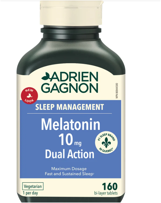 Adrien Gagnon® 10mg Dual Action Melatonin (160 Bi-Layer Tablets) – Maximum Dosage Free shipping