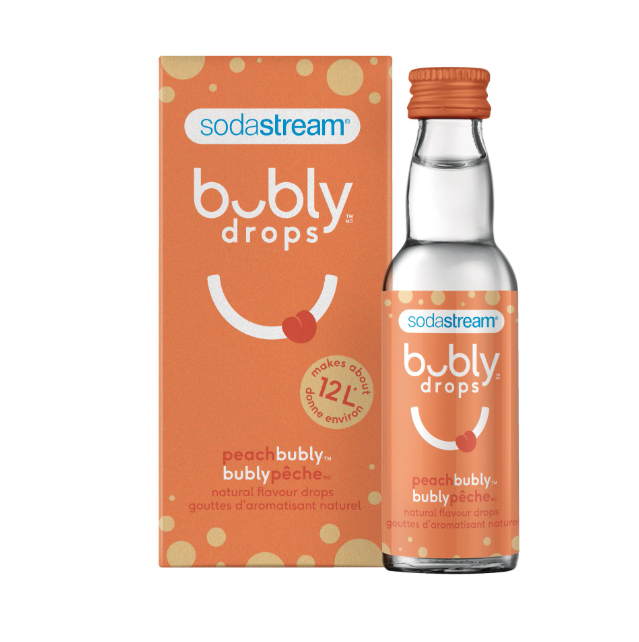 2X SodaStream Bubly Drops Peach Flavoured Sparkling Drink Mix 40mL – Free Shipping to us